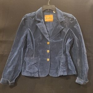 Lord & Taylor Deep Blue Velvet Blazer